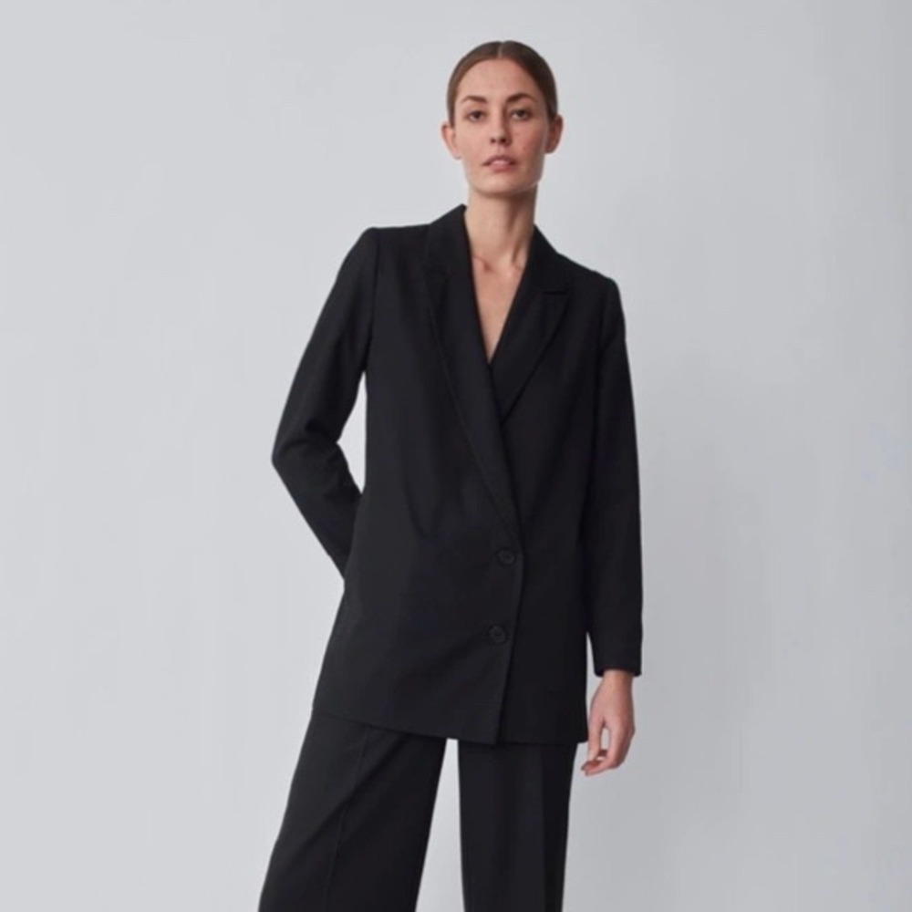JUST Female | Watson Blazer Black Longline Two-Button Size 38